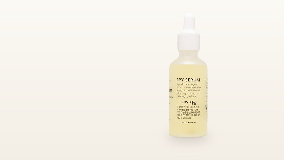Back label of the Parang Blue 2PY Serum bottle
