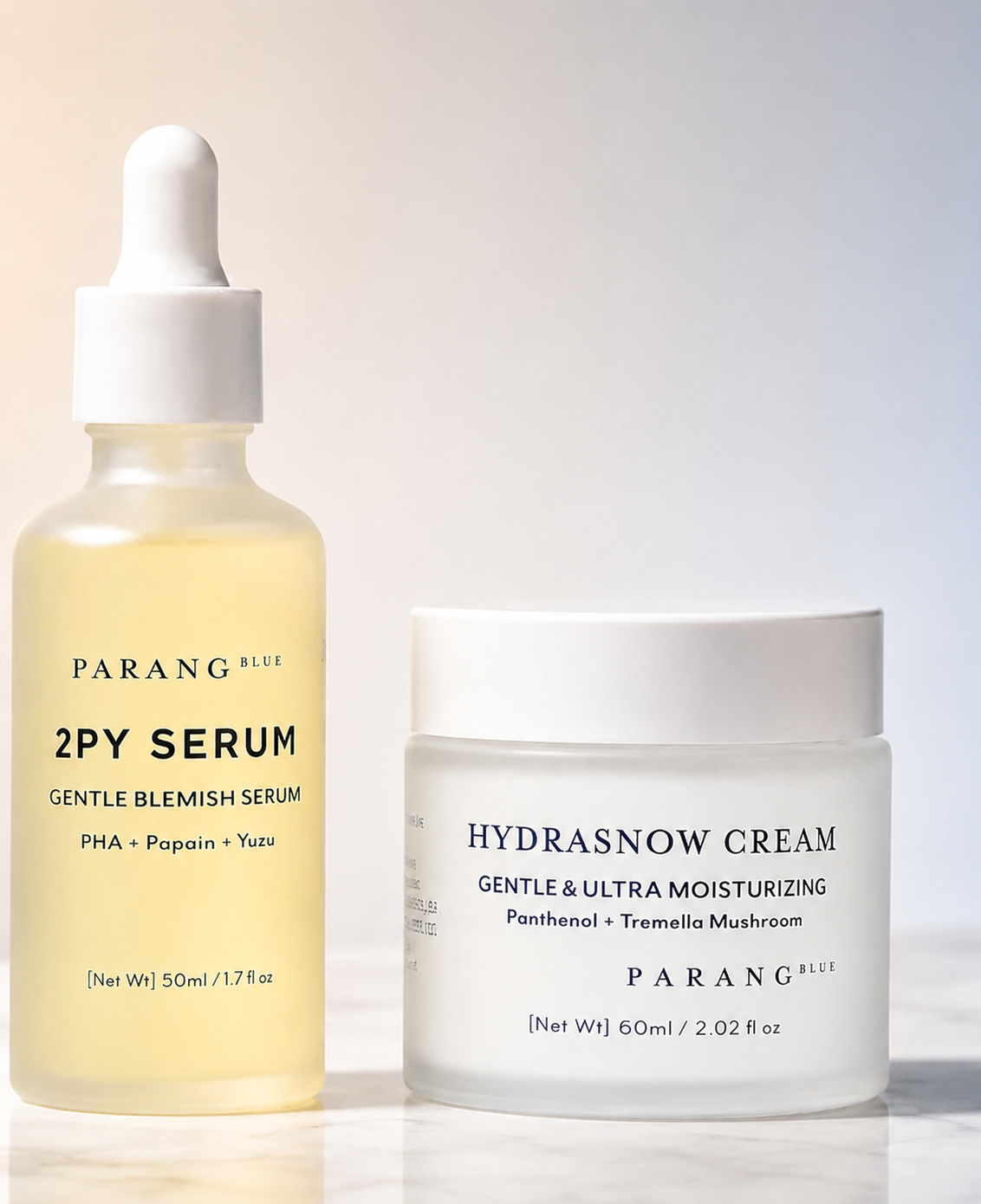 The serum and the Hydrasnow Cream